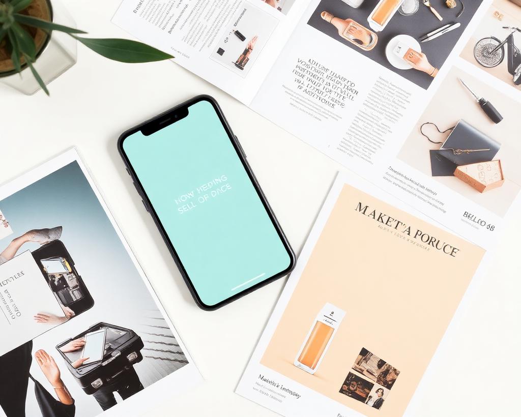 Marketing launch kit with social posts and printed assets